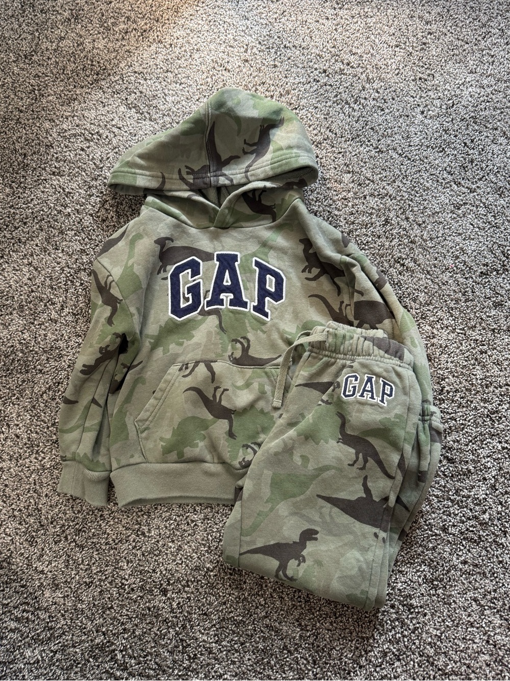 GAP Green Camo Dino Hoodie & Joggers Set